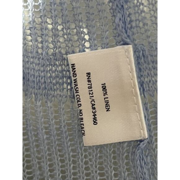 EILEEN FISER Women Cardigan 100% Linen Short Sleeve Blue Size XS A001424 - Picture 6 of 6